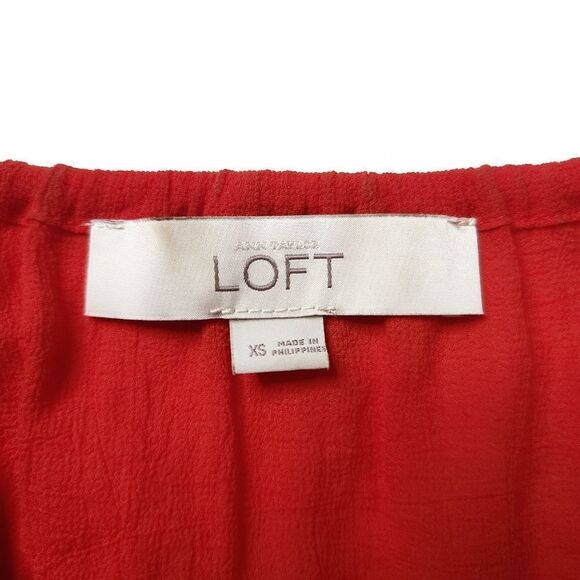 LOFT | Orange Embroidered Twisted Tassel Halter Neck Gauze Top | US XS - Picture 9 of 11